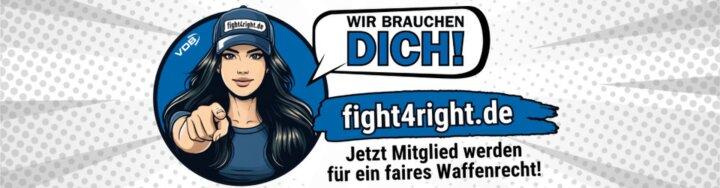 Banner mit Text für ein faires Waffenrecht